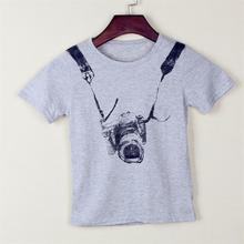 Gray Children t shirts Clothes Cotton Boys T Shirts Camera Style t-shirts Kids Short Sleeve Baby Children’s Clothing