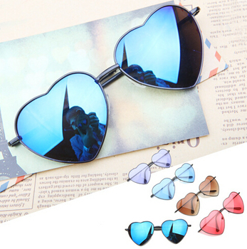 В форме сердца очки женщин металлические отражающие LENES мода солнцезащитные очки мужчины спорт зеркало óculos de sol новые