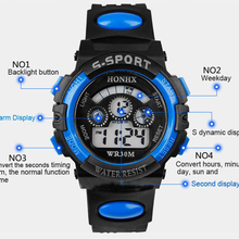 Trustworthy Waterproof Children Boy Digital LED Quartz Alarm Date Sports Wrist Watch Cami