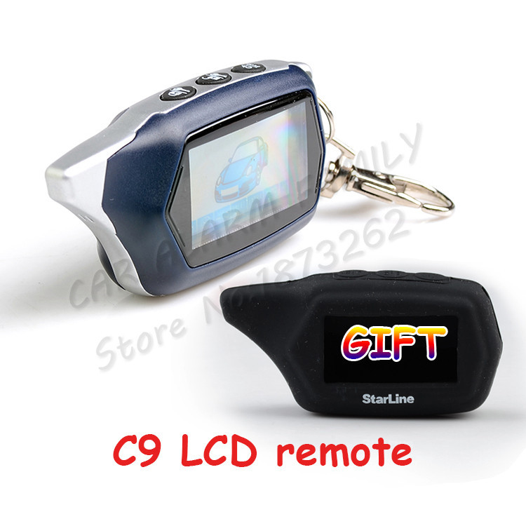 C9 Two way car alarm system Starline C9 LCD remote engine start 2-way LCD+silicone case(1)