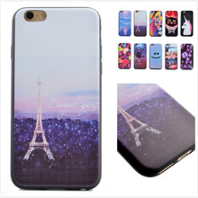 10 patterns Smiling Tower painted soft TPU Case for iPhone 6 Plus Coque Fundas Protective Back Cover mobile Phone bag