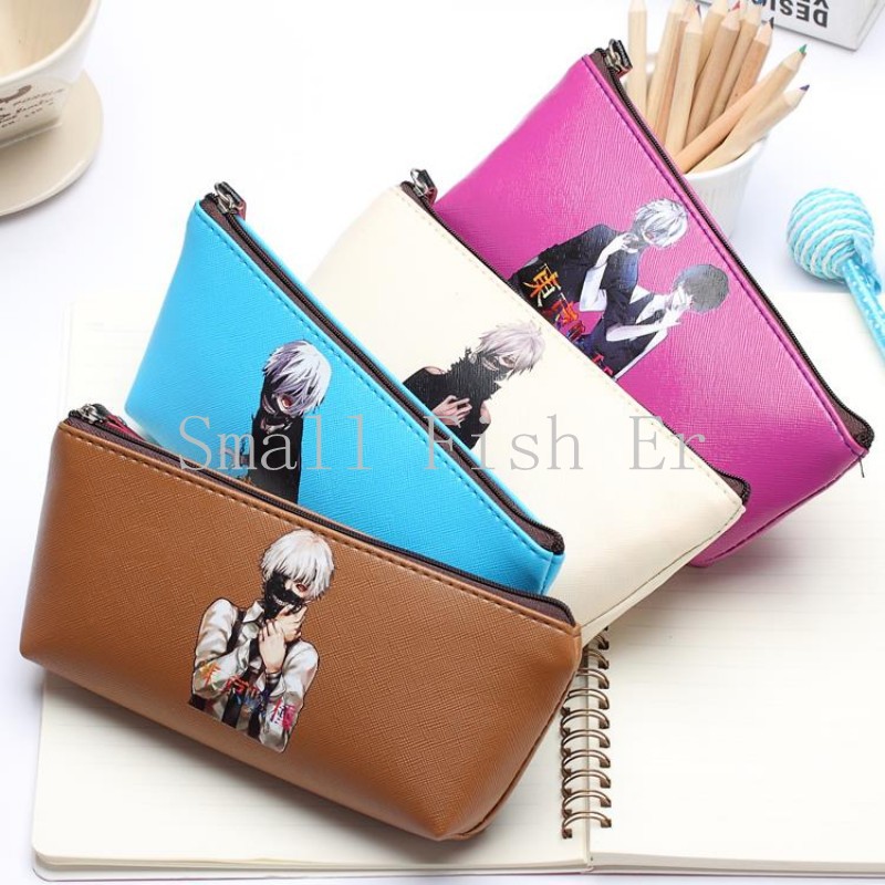 4pcs/lot Tokyo Ghoul Pencil Case Kawaii Cute Anime Kids Stationery Pencil Bag Stationery bag For students office School Supplies