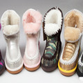 Women Winter Sheepskin Wool one Snow Fur Boots Ankle Snow Boot Genuine Leather Natural Wool Inside