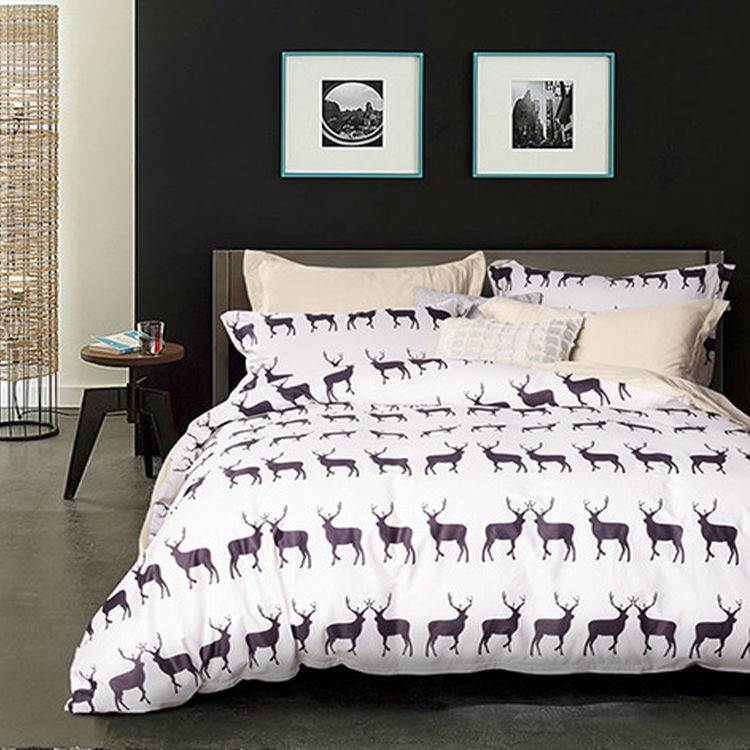 2016 animal deer cotton bedding set for double bed,4pc duvet cover set,5pc silk comforter sets, fast shipping