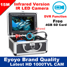 Eyoyo Original 15M 1000TVL HD CAM Professional Fish Finder Underwater Fishing Video Recorder DVR 7″ w/ Infrared IR LED lights