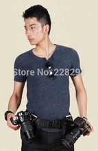 2 cameras CADEN quick release snapshot rapid vintage DSLR double side waist safety belt personalized SLR camera carrying strap