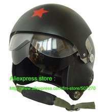 Chinese Air Force Glass Fiber Jet Pilot Open Face Motorcycle Bicycle Matt Black Helmet , Safety Casco , Motor Helm Adults M L XL