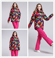cheap Snow Suit womens Ski Coat geometric figure Winter waterproof Snowboard jackets parka skiing suit winter