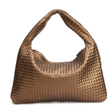 Celebrity brand vintage woven Faux leather hobo bags women shoulder handbags top quality large size