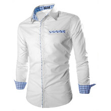 2016 spring new mens shirts casual slim fit designer us size 2xl long sleeve plaid men’s dress shirts