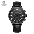 Ochstin Chronograph Casual Watch Men Luxury Brand Quartz Military Sport Watch Genuine Leather Men s Wristwatch