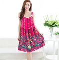 Women Cotton Nightgown Sleeveless Night Shirt Floral Nightdress Plus Size Sleep Shirt Fashion Night Dress Casual