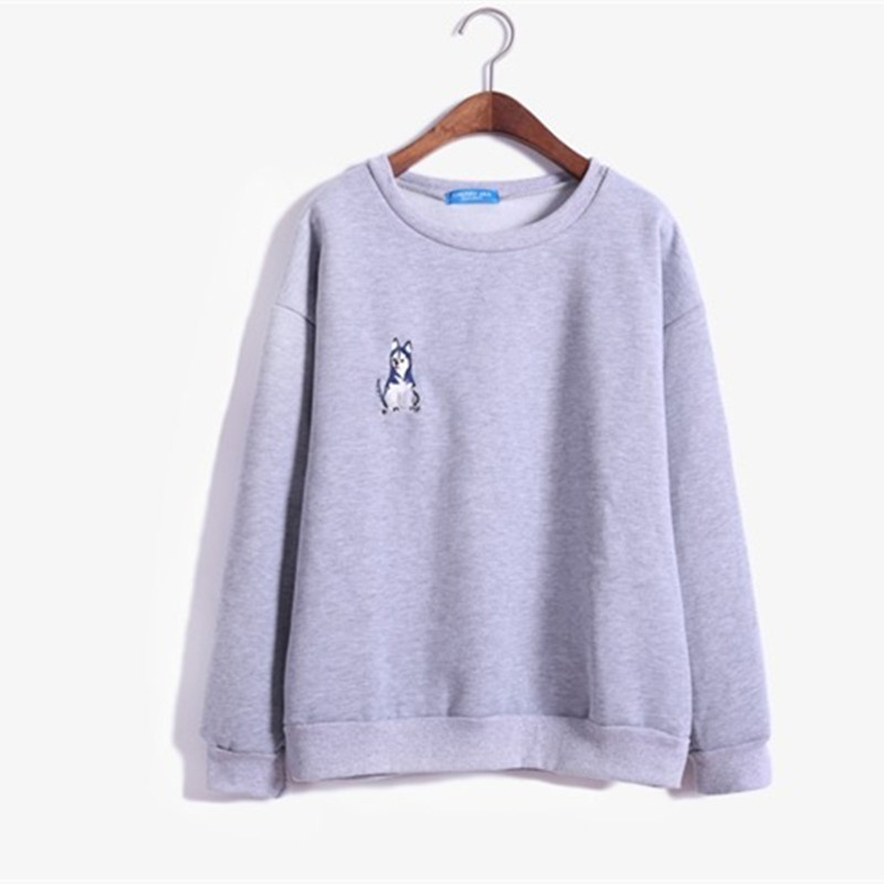 Harajuku 2016 Korean new autumn and winter font b sweatshirt b font women loose embroidery Shiba