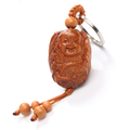 Peach Tree Wood Products Peanut Cute Doll Keychain Buddhist Geomantic Supplies Car Key Ring Pendant Keychain