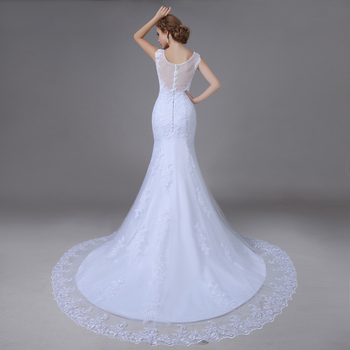 Настоящее фото поезд сексуальная русалка свадебные платья платья мантия де свадебная кружева белое свадебное платье 2015 vestido noiva винтаж