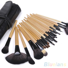 24 PCS Pack Professional Soft Makeup Brushes Eyeshadow Powder Lip Cosmetic Set Case 1L2K 2NB9