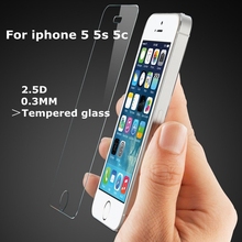 0.26mm 2.5D For iphone 5 Tempered Glass For iPhone 5s Screen Protector Toughened Protective Glass For iphone 5 free shipping