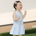 Hot New Brief Style Baby Girl Children A Line Dresses High Quality Brand Pure Tone Hand