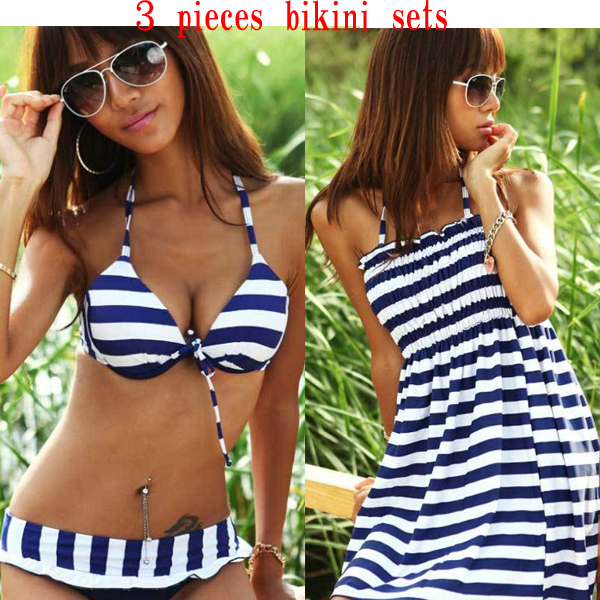 3 piece Bikini Hot Swimsuit Set Women\'s Sexy Strip...