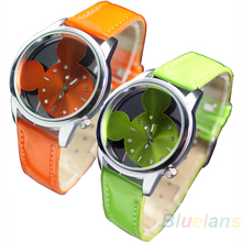 2014 del Color del caramelo a la moda Head Style ratón lindo de las nuevas muchachas para mujer para mujer pulsera de cuarzo reloj de pulsera 157Z