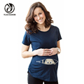 Plus Size Summer Maternity Shirt Baby Peeking Out Specialized For Pregnant Women T shirt Casual Loose