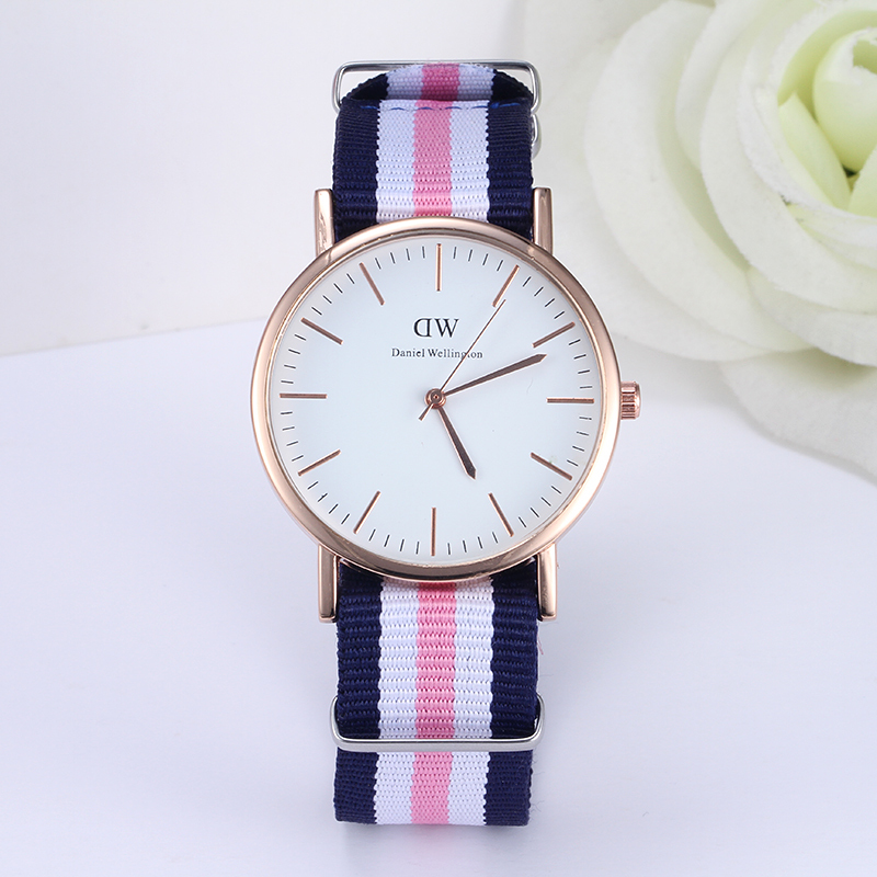 New Lovers Nylon Strap Sports Watches Women Fashion Casual Unisex Quartz Watch Men Luxury Brand Rose