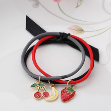 1Pack=3Pcs Bow Elastic Rubber Bands Girl Candy Color Headwear Ribbon Women Hair Accessories Cat Star Pattern Scrunchy Ornaments
