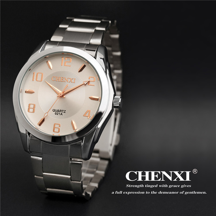 CHENXI Brand Watches Men Watch Business Rose Gold Quartz Watch 2 Colors CX 021A