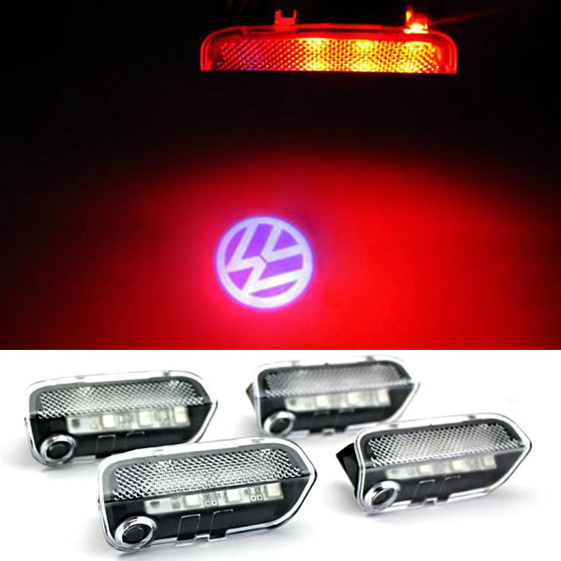 Free shipping LED Door Warning Light Projector For VW Golf ...