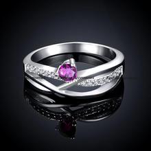 New Wholesale Fashion Brand CZ Diamond Jewelry For Women AAA Ruby Rhinestone Finger Rings Free Shipping