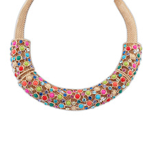 2014 New Fashion  Women Resin Diamond Gift Chain Chunky Necklaces & Pendants For Women Men Choker Jewelry wholesale