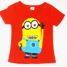 New 2015 boys Girls T Shirt Despicable Me 2 Minions Short Sleeve Baby Children T shirts