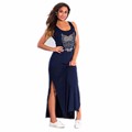fashion autumn women casual sheath straight sleeveless cotton dress long split plus size owl homewear dresses