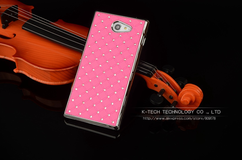 Shining Rhinestone Diamond Rubberized Matte Cover With Silver Chromed Skin Case For SONY XPERIA M2 Aqua S50h Mobile Phone Bags Shining Rhinestone Diamond Rubberized Matte Cover With Silver Chromed Skin Case For SONY XPERIA M2 Aqua S50h Mobile Phone Bags