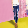 New Arrival Stretch Denim Jeans Woman Button Embroidery Cotton Blue Ripped Mid Waist Jeans Slim Pants