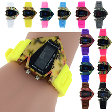 Innovadores mujeres deslumbrar a prueba de agua color militar caza furtivo en forma de luz LED Watch