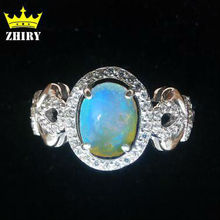 100% Natural fire Opal ring Genuine solid 925 sterling silver woman gem rings white gold plated top quality stone fine jewelry