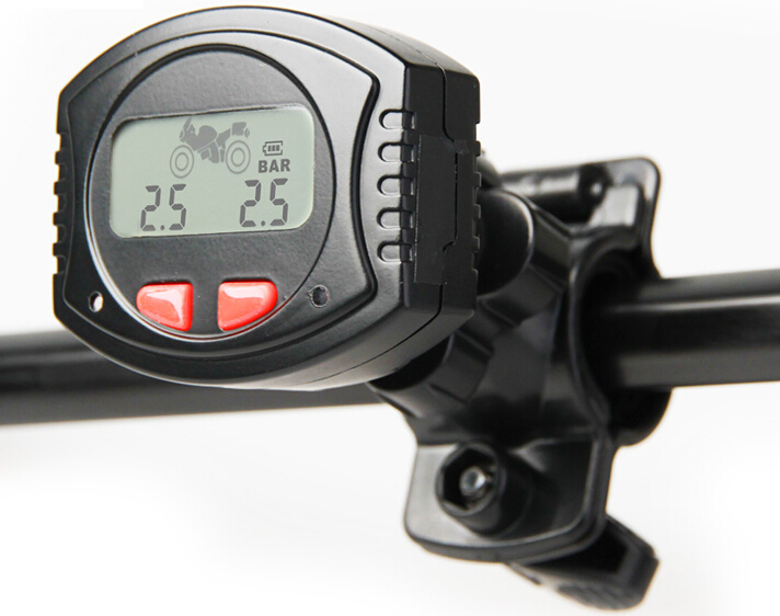 TPMS for motorcycle with 2 external sensors waterp...