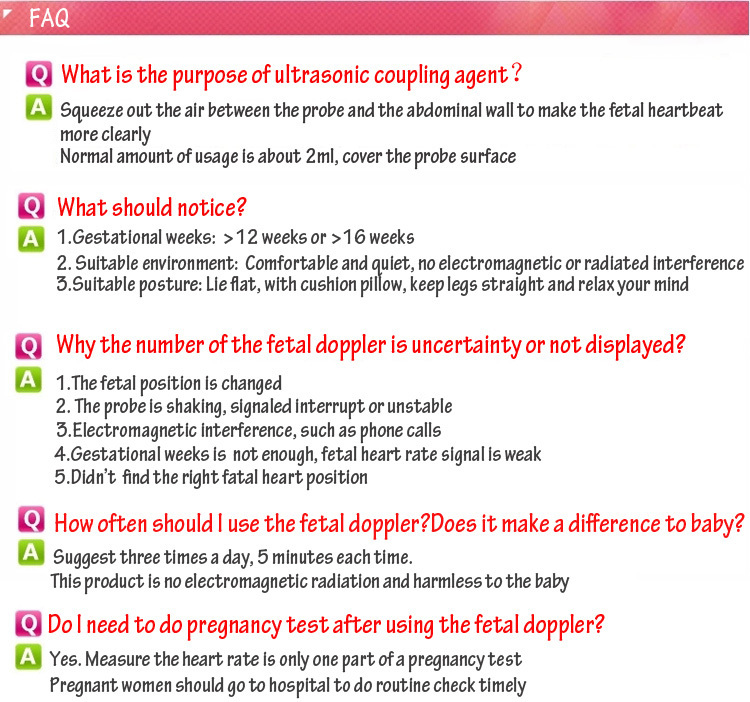 VCOMIN FD-300B Fetal Doppler Large LCD Screen Baby Heart Rate Detection Device