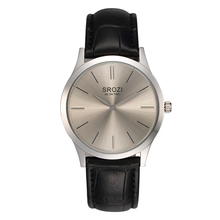 Srozi marca de fábrica famosa 5.8 mm más delgado hombres clásico reloj ocasional gris Dial minimalismo diseño para mujer relojes par de cuarzo