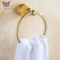 62 Jade Series Gold Polished Brass Towel Ring With Jade Wall Mounted Towel Shelf Bathroom Accessories
