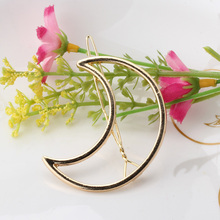 New Fashion Women Gold Silver Metal Moon &Triangle Hair Clip Hairpins Bang Hair Pin Hair Jewelry Hair Accessories For Girls