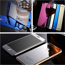 Mirror Effect Color Glass Screen Protector Front+Back for iPhone 6 plus 6S plus 5.5″case Plating Full Cover Tempered Glass Film