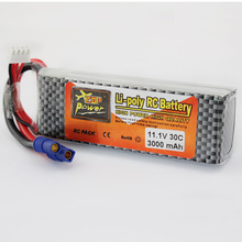 Batería Zop polímero de la energía de litio batería de Lipo 11.1 v 3000 mah 3 S 30C EC3 para hoja 350QX / 450 RC Helicoper Drone Bateria