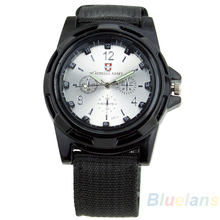 New Solider Military Army Men s Sport Style Canvas Belt Luminous Quartz Wrist Watch 4 Colors