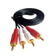 1m/1.5m/2m/3m/10m 2RCA-2RCA Standard Stereo Audio Video Cables 4n OFC + PVC Speaker RVSV Lotus AV Line Male-Male Cable