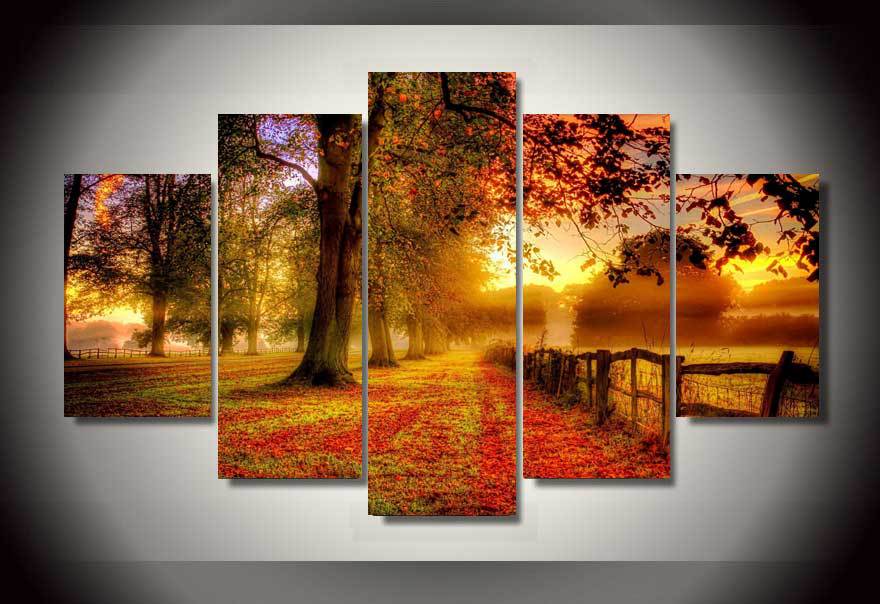 Hazy sunshine landscape Modern Wall Painting Home Decorative Art Picture Paint on Canvas Prints