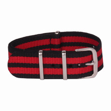 Nueva negro rojo multicolor tela otan Nylon correa de reloj correa accesorios 22 MM hebilla de acero inoxidable wach