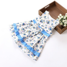 2015 summer style girl dress floral dress elsa cinderella dress free shipping