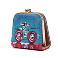 2016 New Fashion Lovely Graffiti Change Purse Women Trend Cartoon Print Nubuck Wallet Japan And Korean